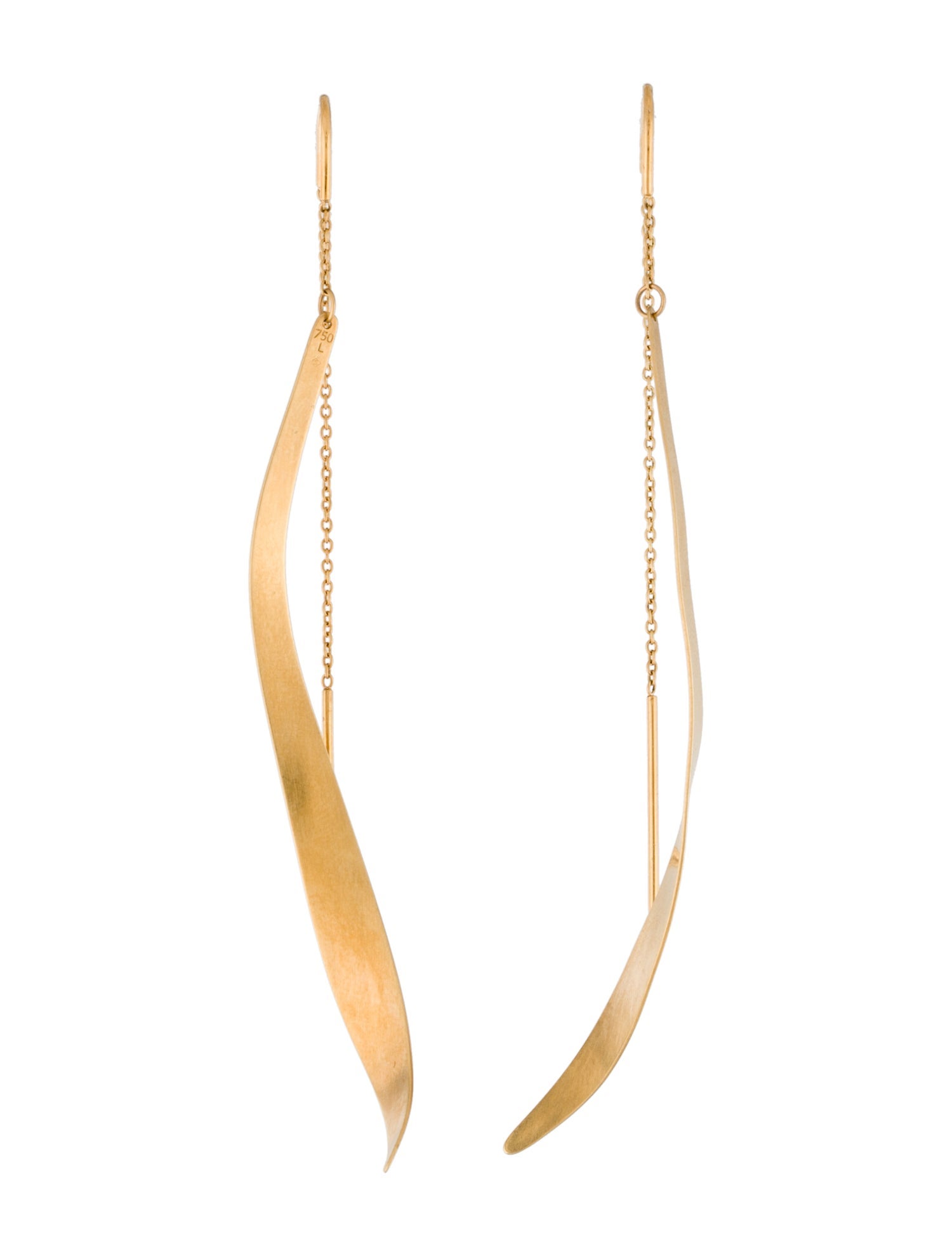 H.Stern 18K Satin Spiral Drop Earrings