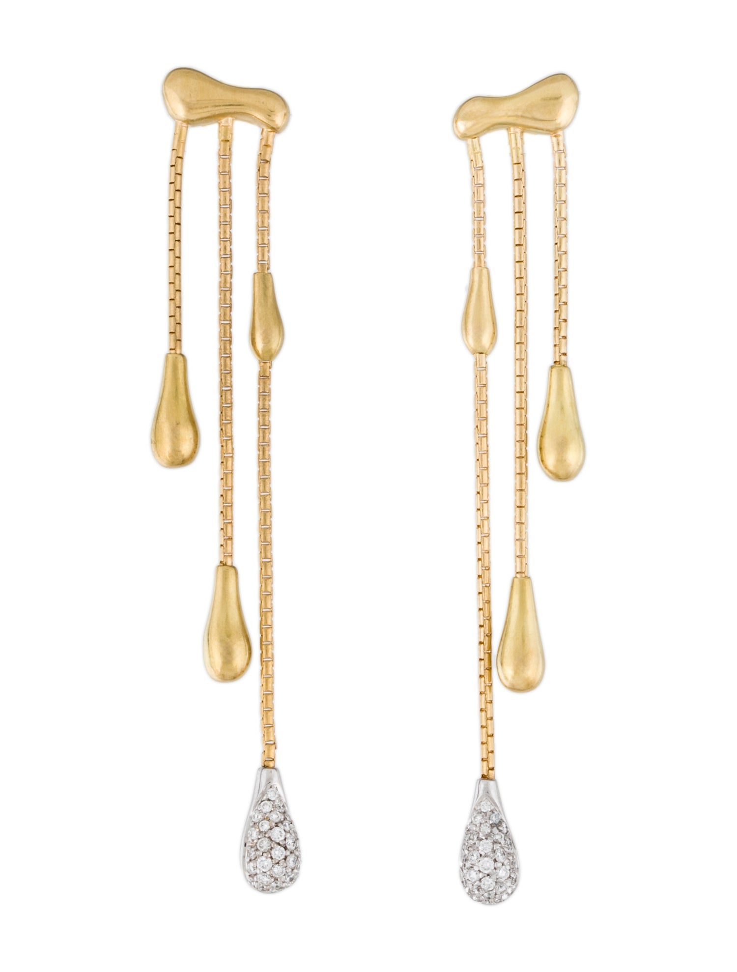 H.Stern 18K Diamond Triple Drop Earrings