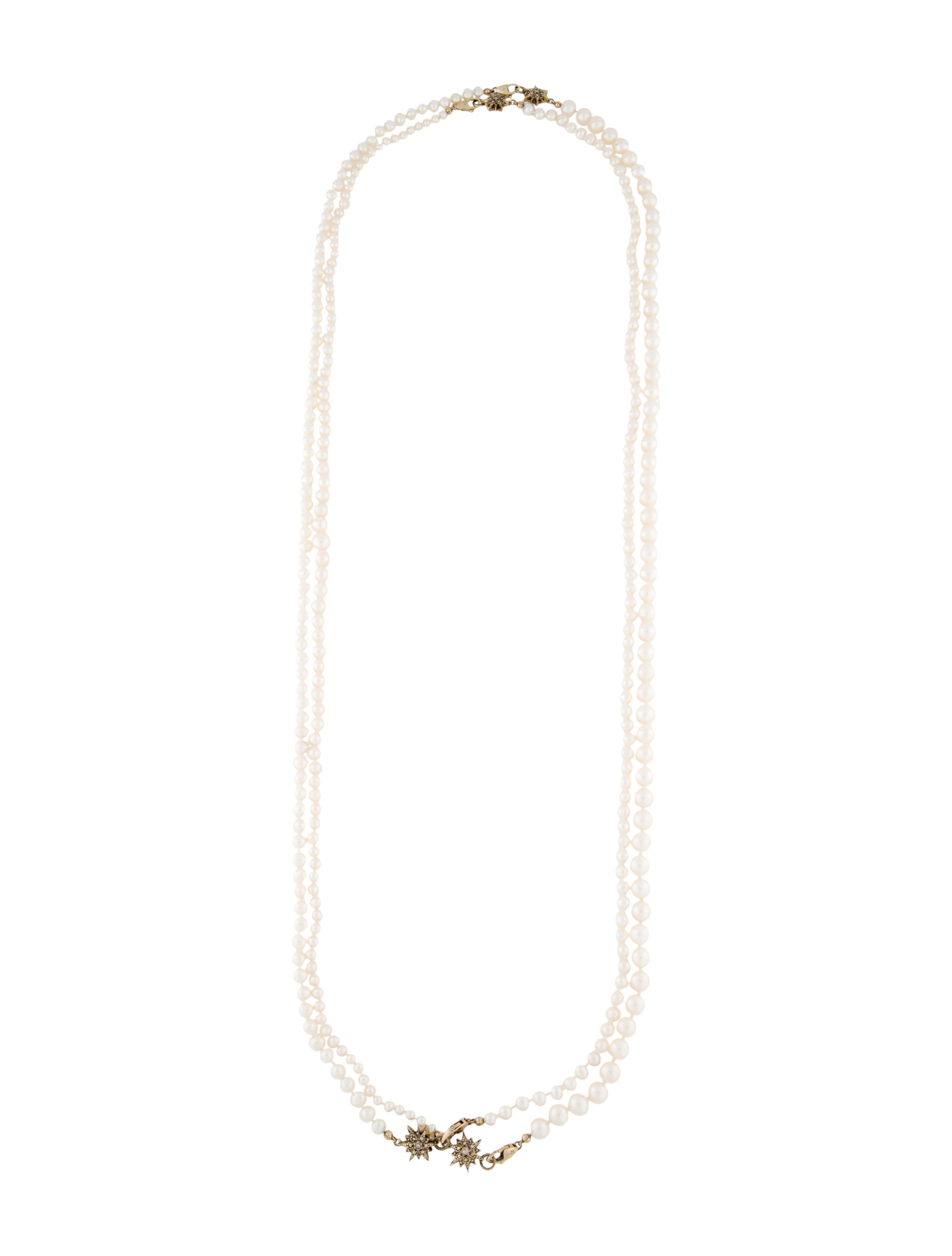 H.Stern 18K Pearl & Diamond Stars Necklace