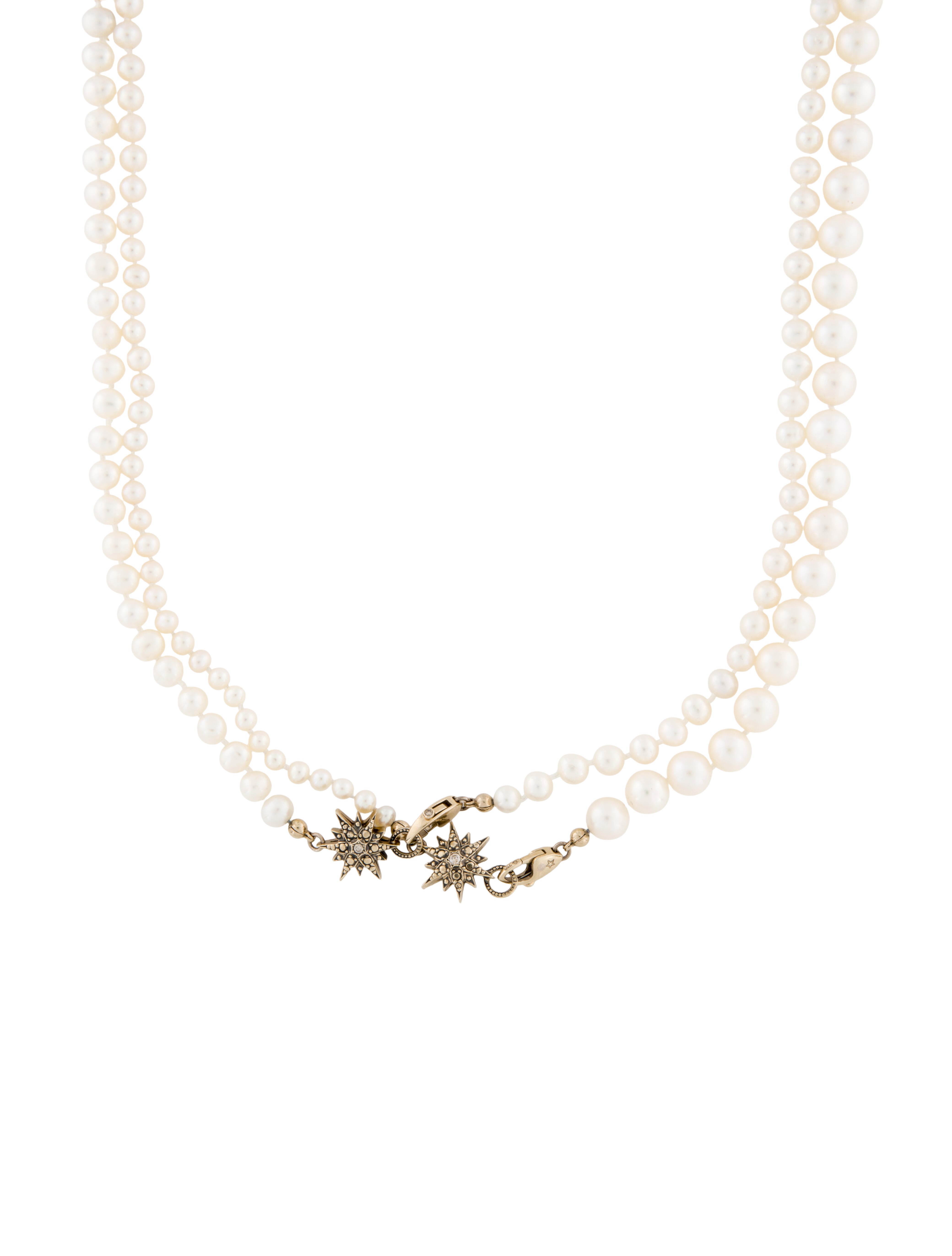 H.Stern 18K Pearl & Diamond Stars Necklace