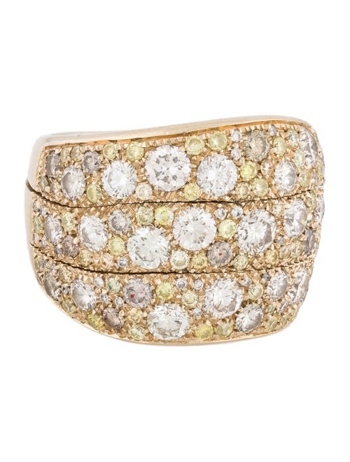 H.Stern 18K 6.88ctw Diamond Three-Row Sofia Ring