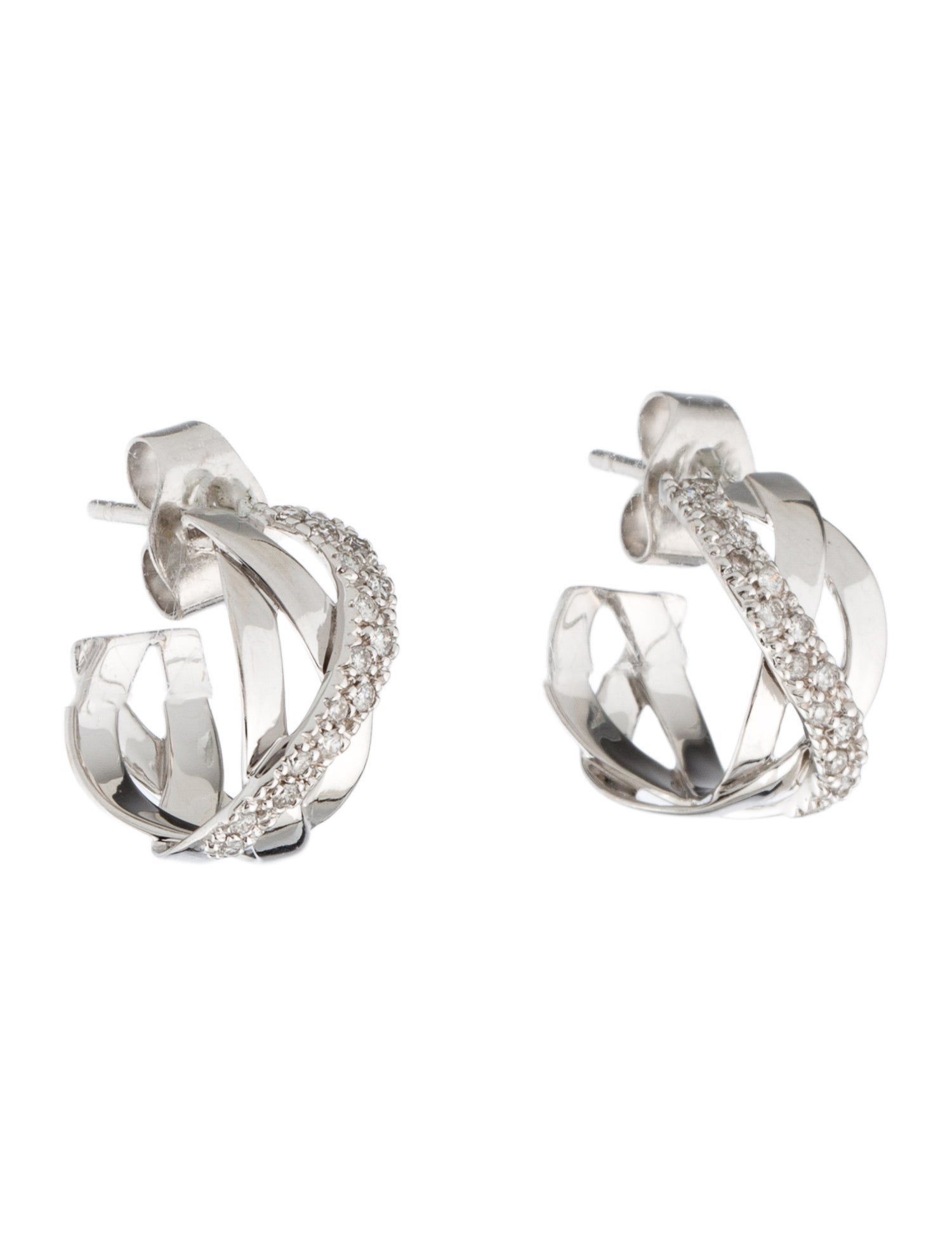 H.Stern 18K Diamond Hoop Stud Earrings