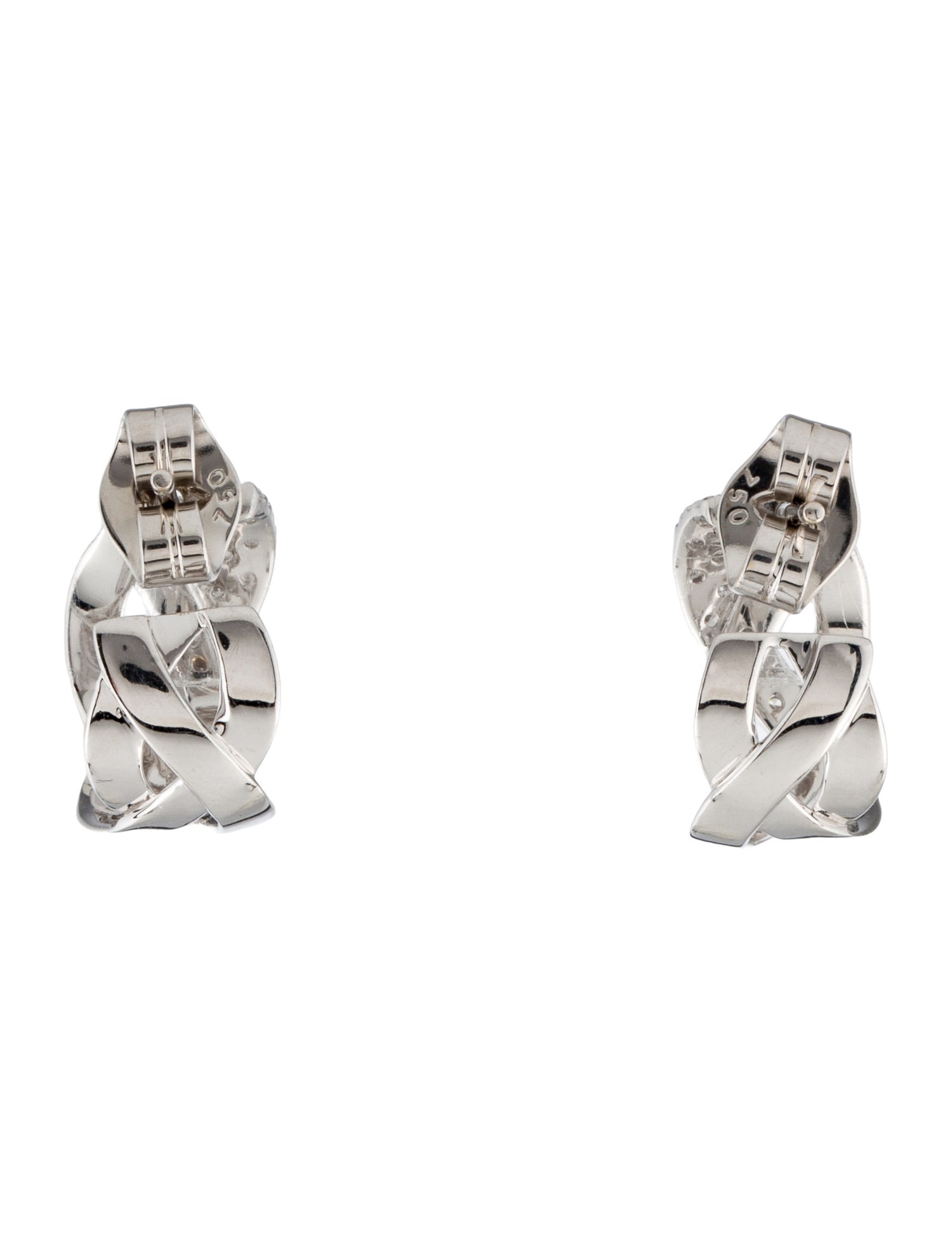 H.Stern 18K Diamond Hoop Stud Earrings