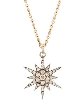 18K Diamond Stars Pendant Necklace Pendant