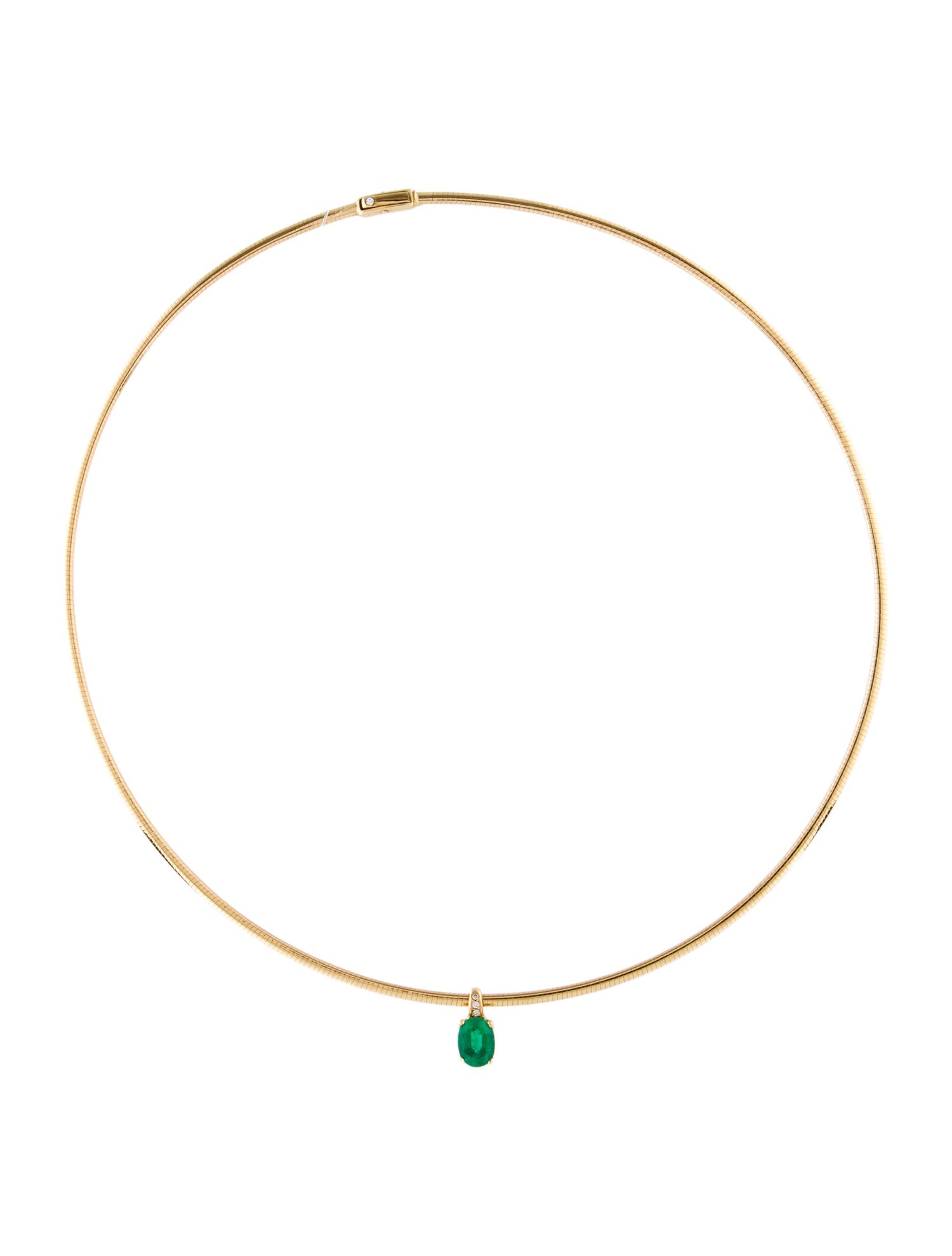 H.Stern 18K 1.23ct Emerald & Diamond Pendant Necklace