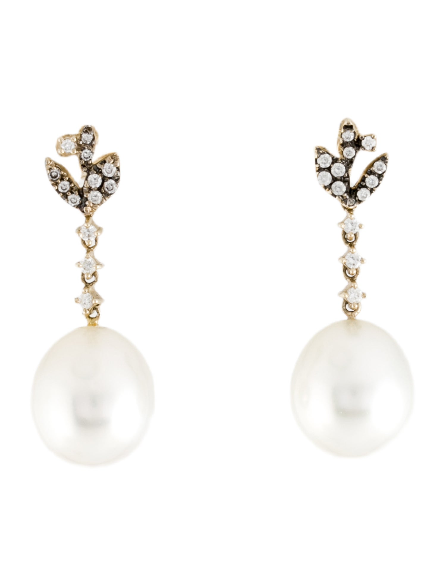H.Stern 18K Pearl & Diamond Drop Earrings