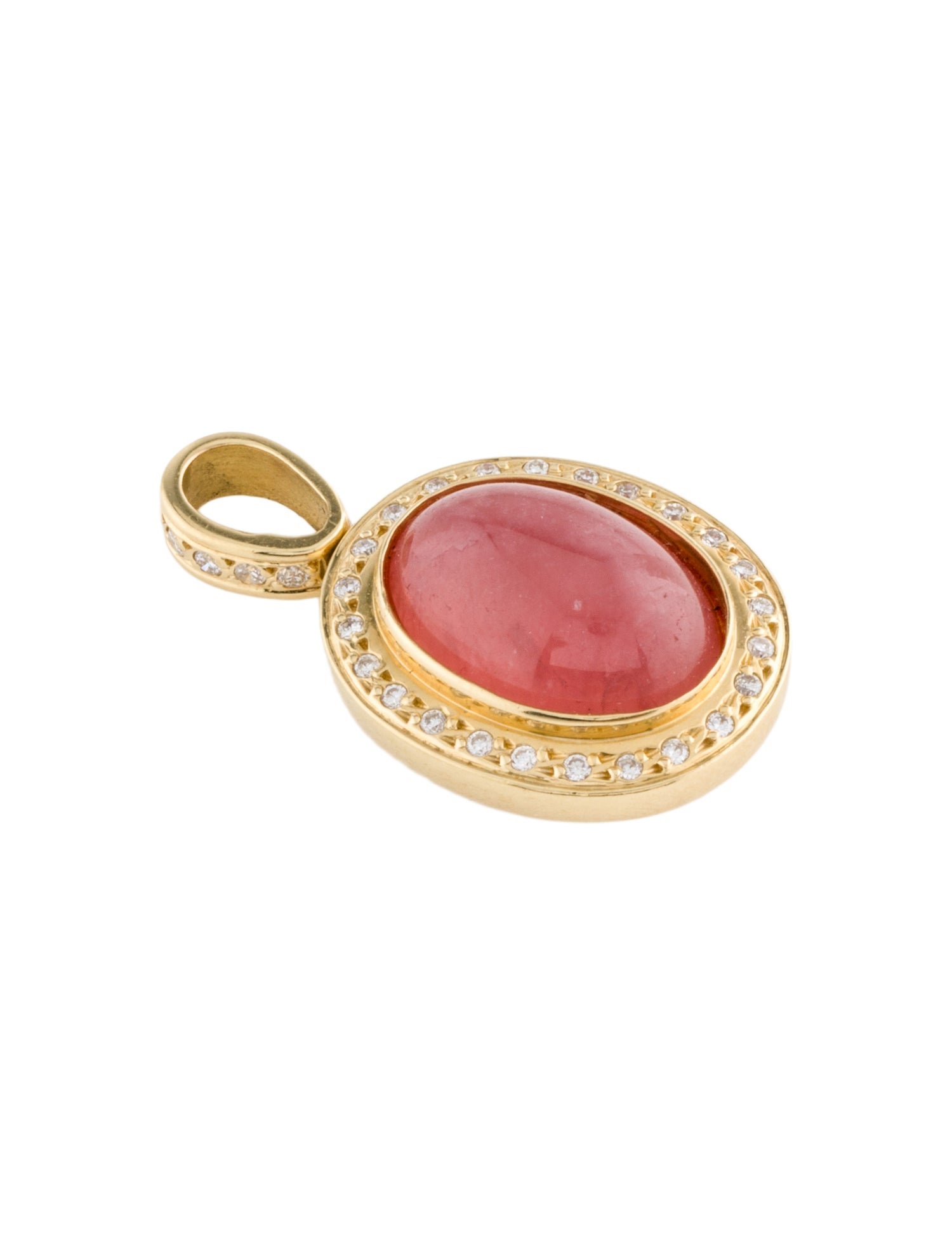 H.Stern 18K Rhodochrosite & Diamond Pendant