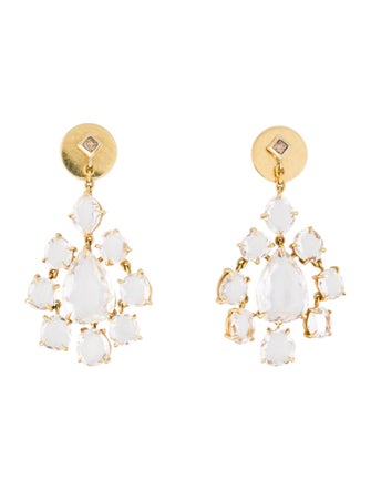 H.Stern 18K Quartz & Diamond Moonlight Chandelier Drop Earrings