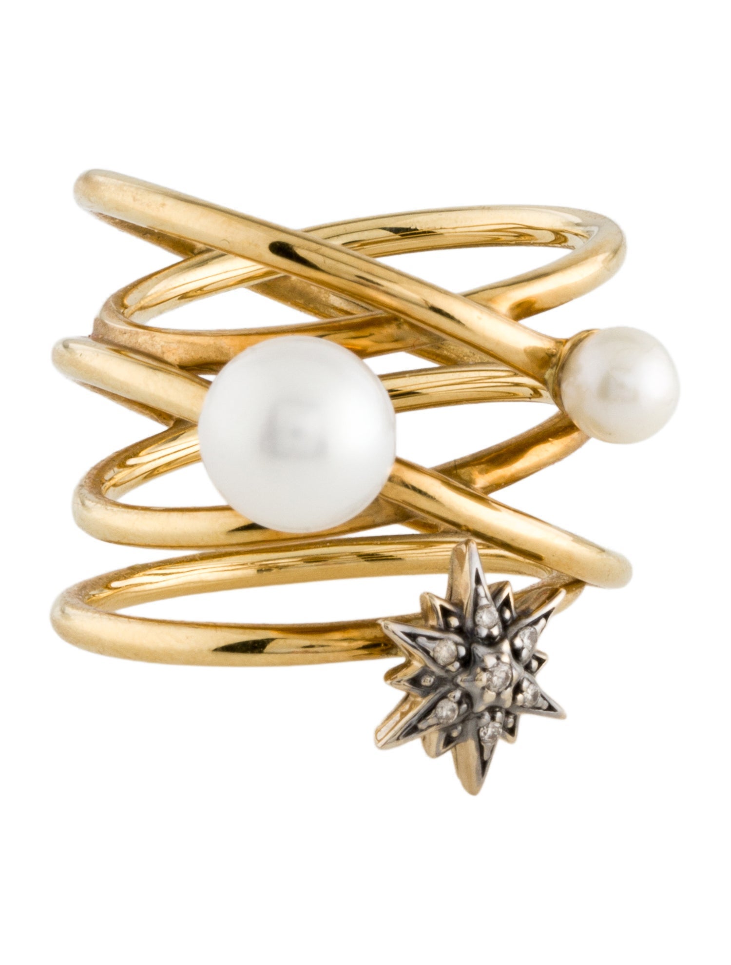 H.Stern 18K Pearl & Diamond Genesis Pearls Ring