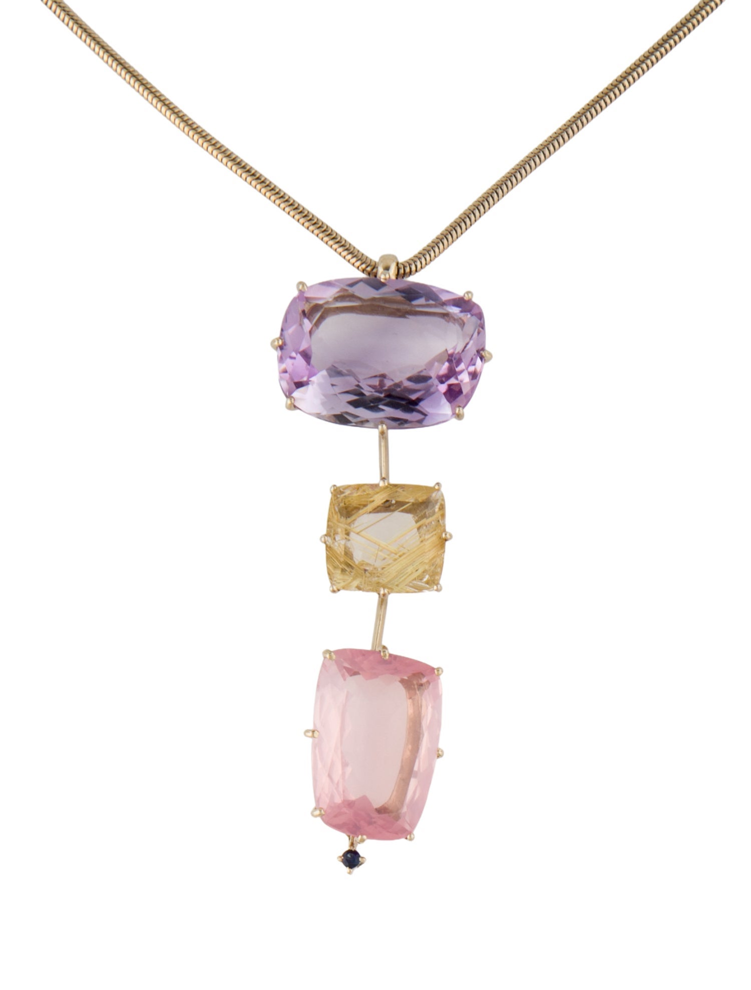 H.Stern 18K Multistone Stack Pendant Necklace