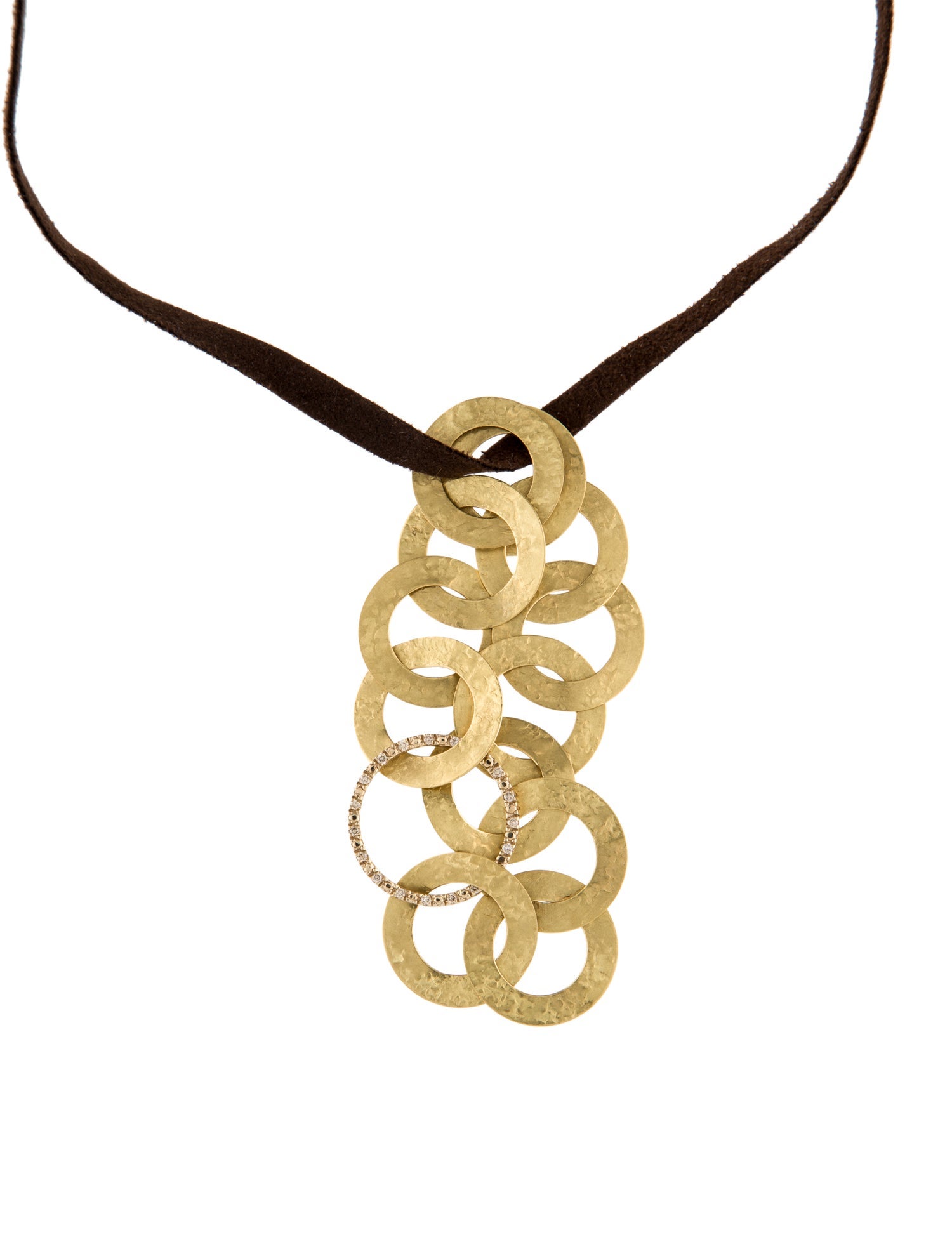 H.Stern 18K Diamond Leather Choker Necklace