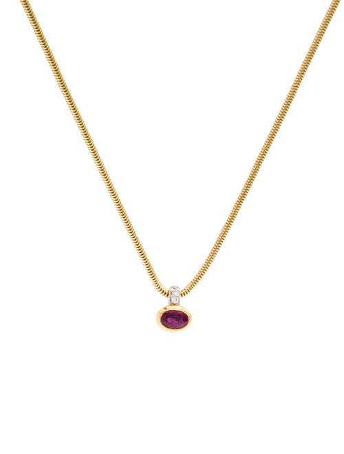 H.Stern 18K Ruby & Diamond Pendant Necklace