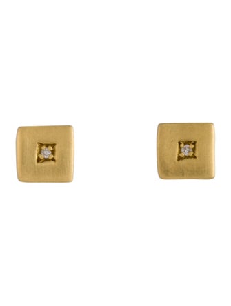 H.Stern 18K Diamond Square Stud Earrings