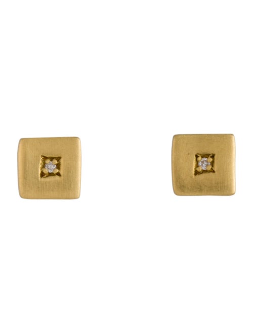 H.Stern 18K Diamond Square Stud Earrings