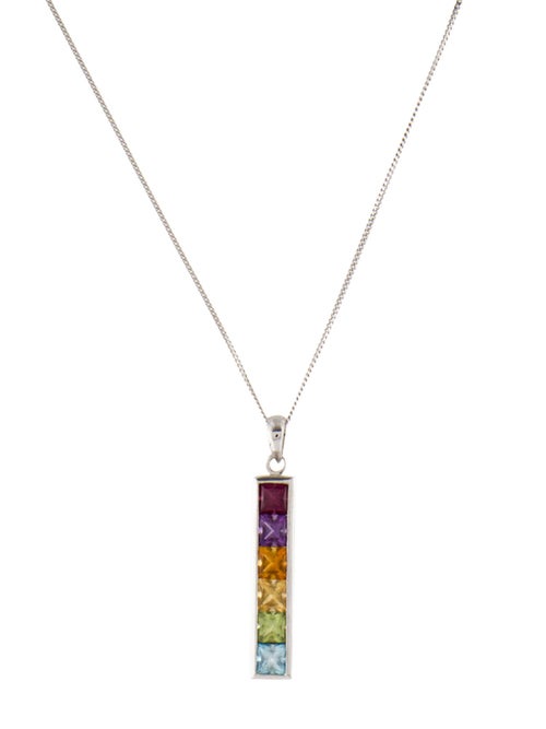 H.Stern 18K Multistone & Diamond Pendant Necklace