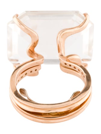 H.Stern 18K 45.40ct Topaz & Diamond Cobblestone Cocktail Ring