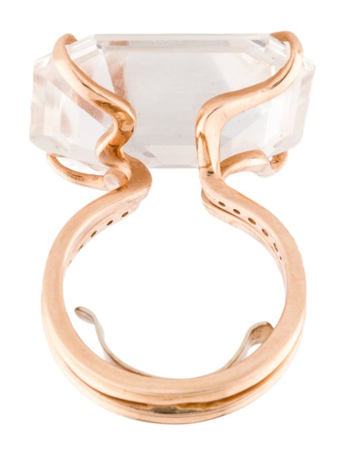 H.Stern 18K 45.40ct Topaz & Diamond Cobblestone Cocktail Ring