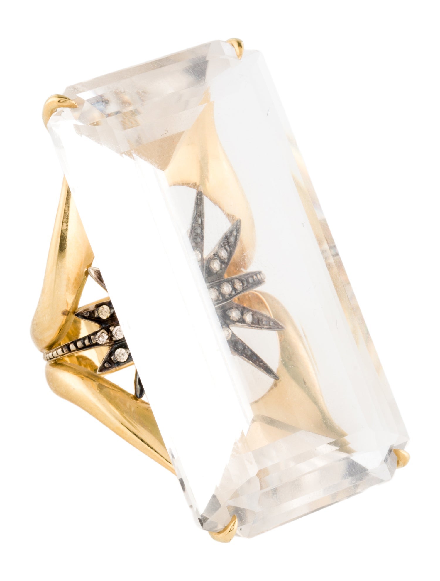 H.Stern 18K Quartz & Diamond Cocktail Ring