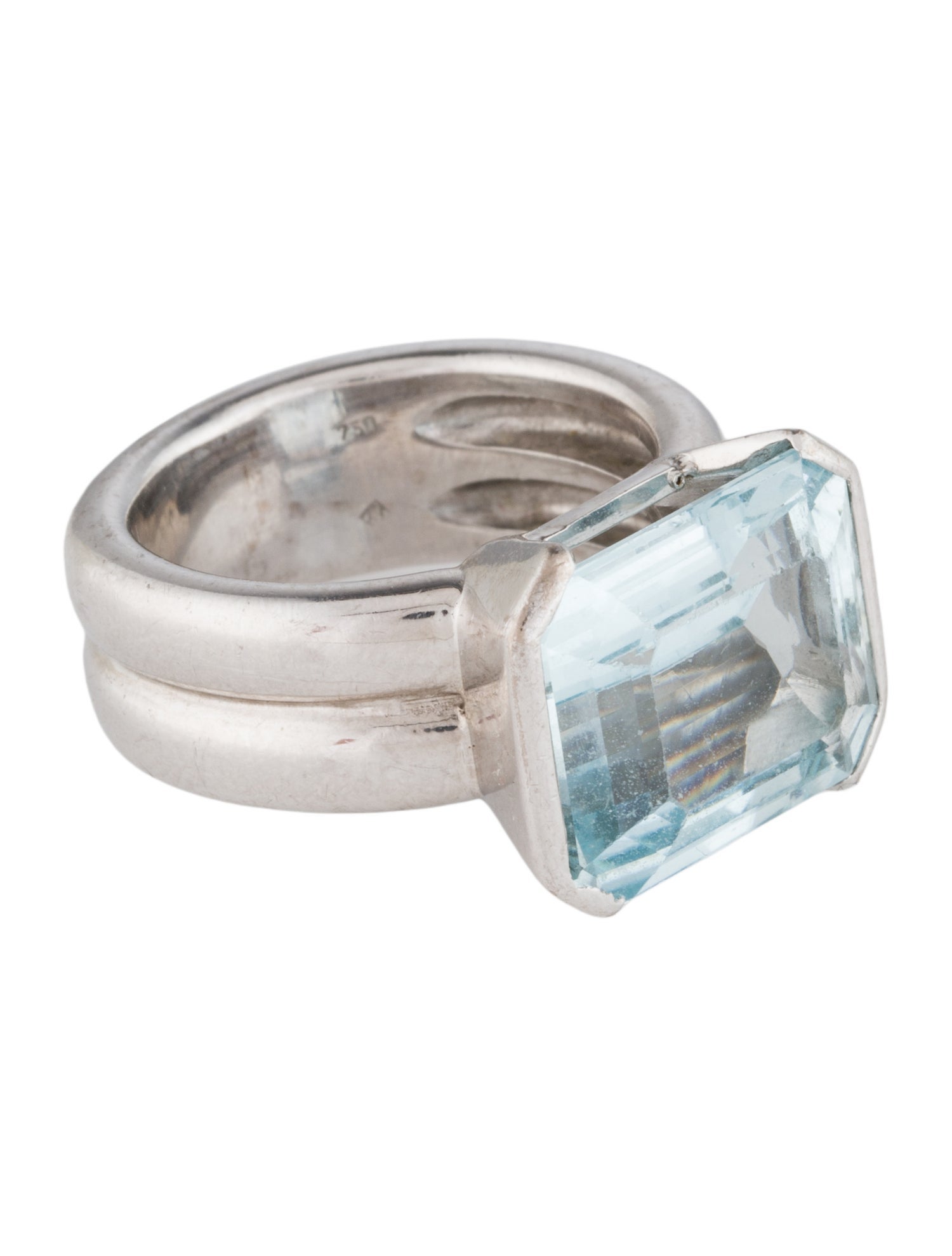H.Stern 18K Aquamarine & Diamond Cocktail Ring