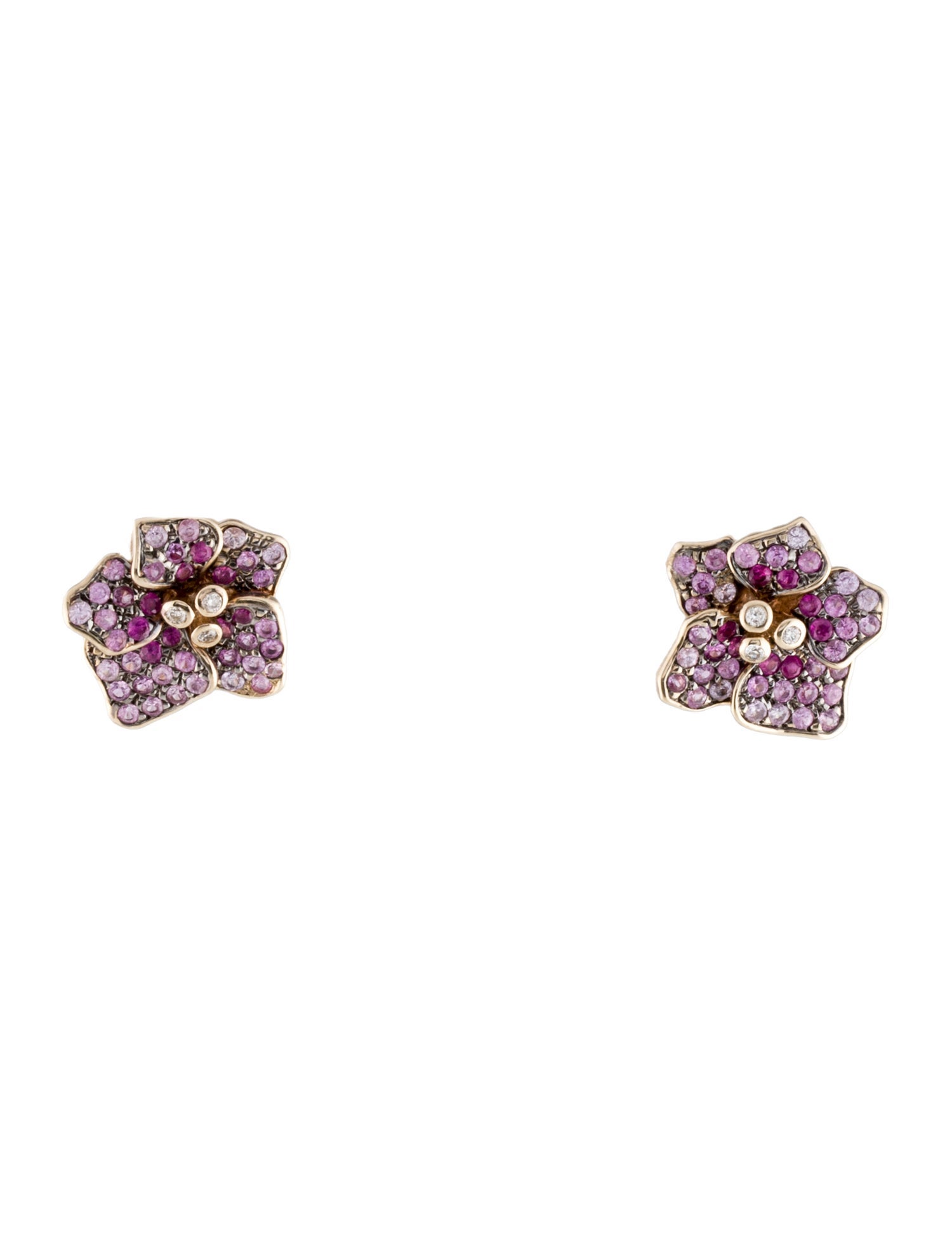H.Stern 18K Diamond & Sapphire Sofia Fiore Earrings