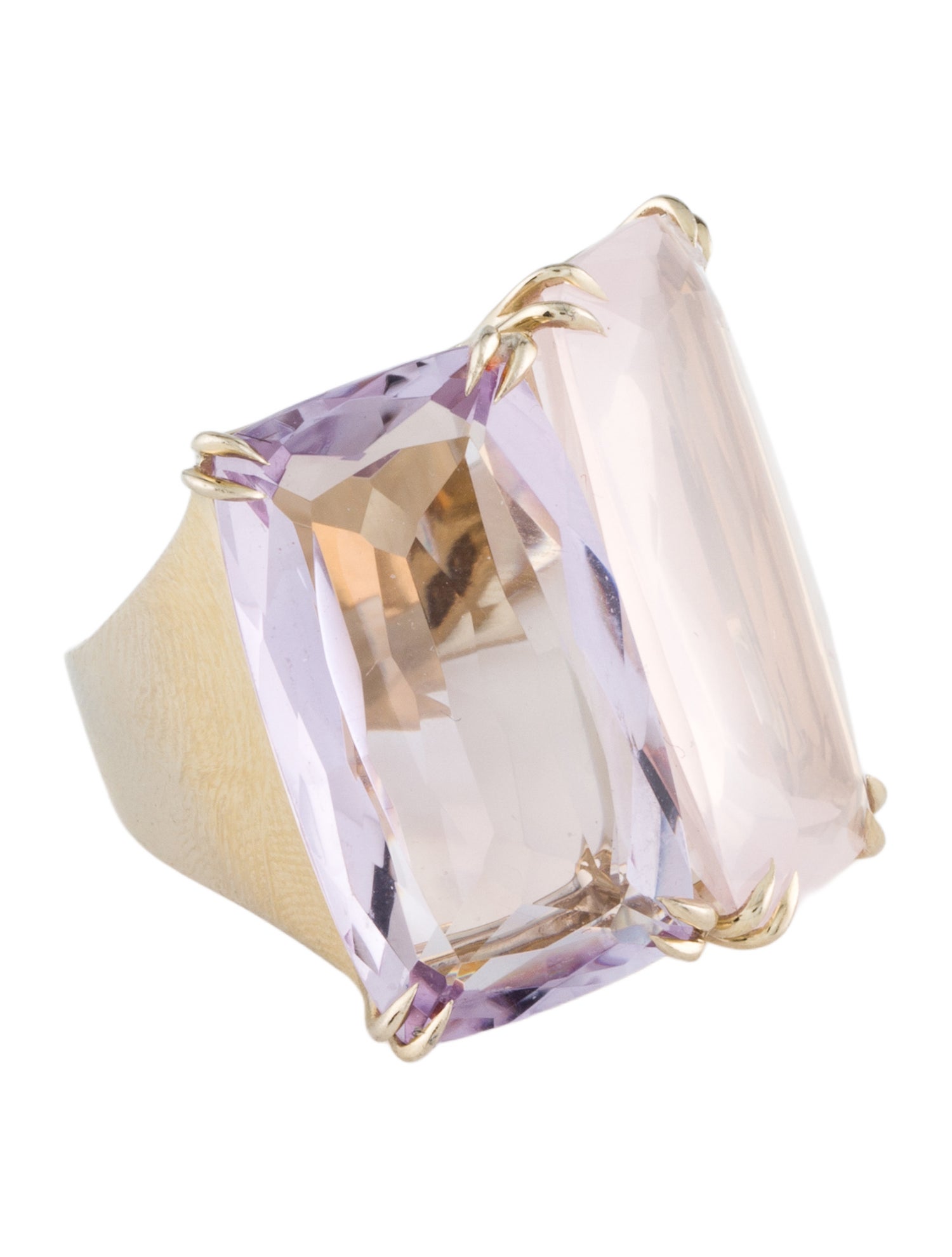 H.Stern 18K Amethyst , Rose Quartz & Diamond Cobblestone Cocktail Ring