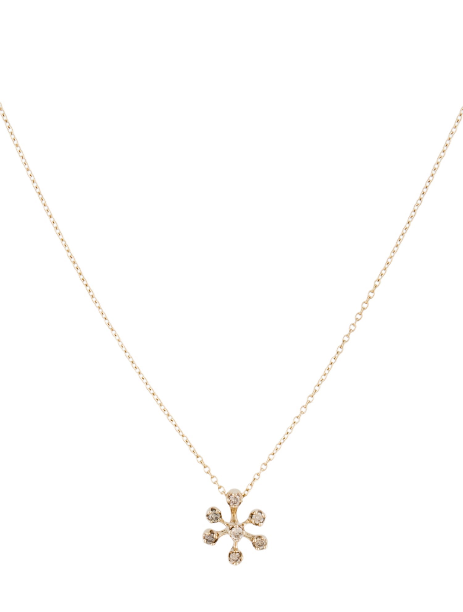 H.Stern 18K Diamond Snowflake Pendant Necklace