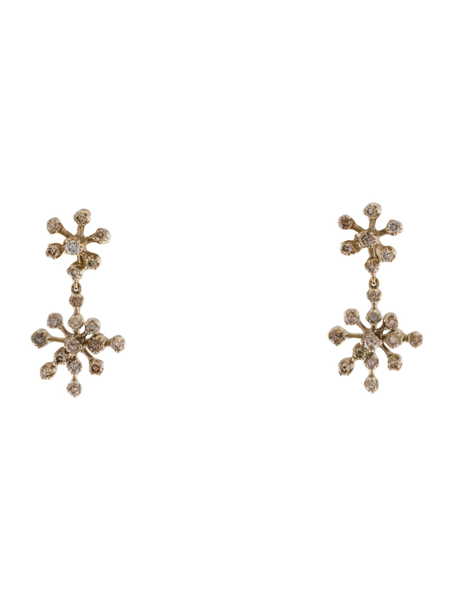 H.Stern 18K Diamond Snowflake Drop Earrings