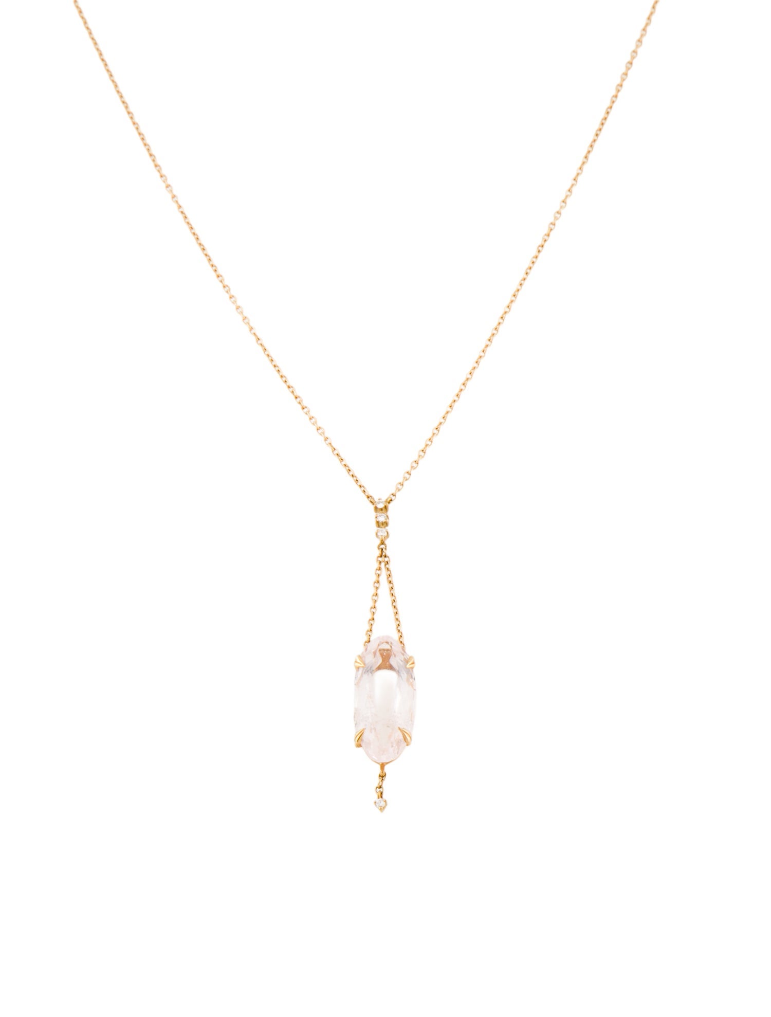 H.Stern 18K Morganite & Diamond Pendant Necklace