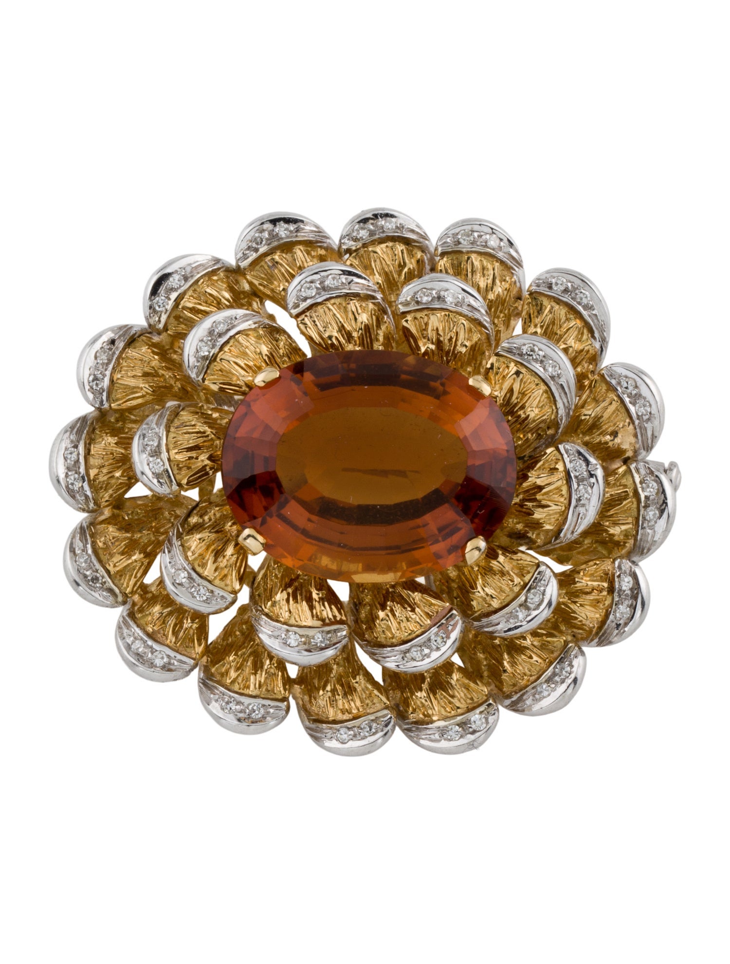 H.Stern 18K 18.84ct Citrine & Diamond Pine Cone Brooch