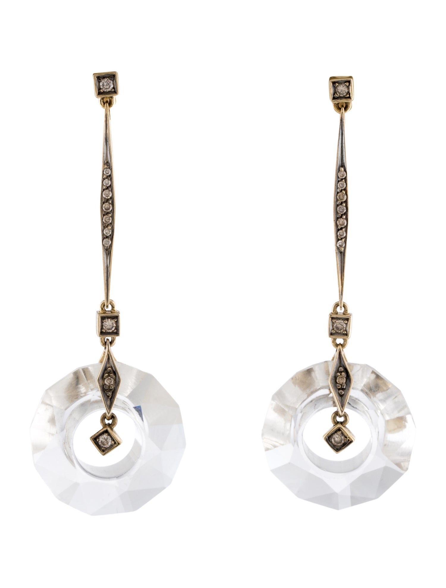 H.Stern 18K Diamond & Quartz Moonlight Drop Earrings