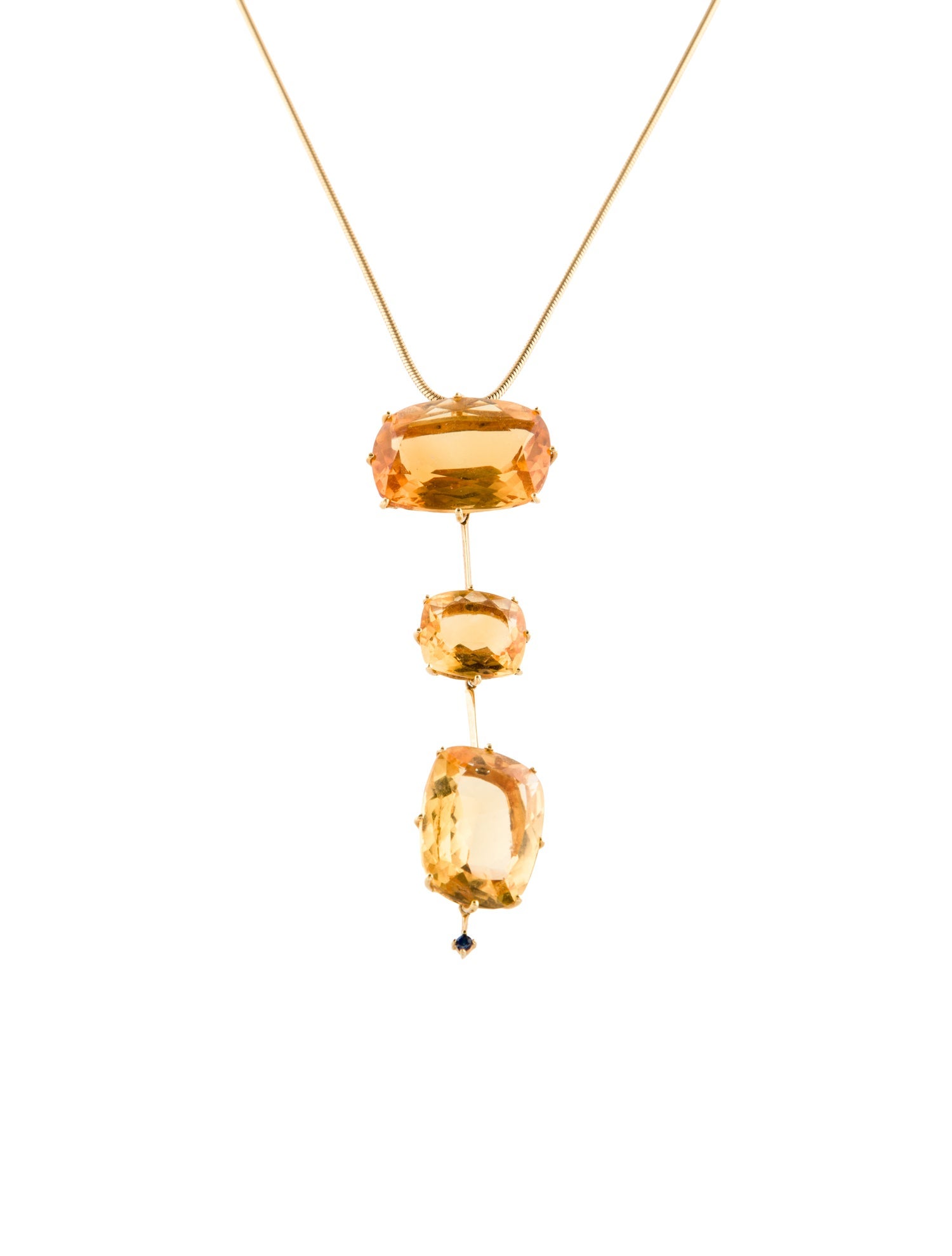 H.Stern 18K Citrine, Diamond & Sapphire Sunrise Pendant Necklace