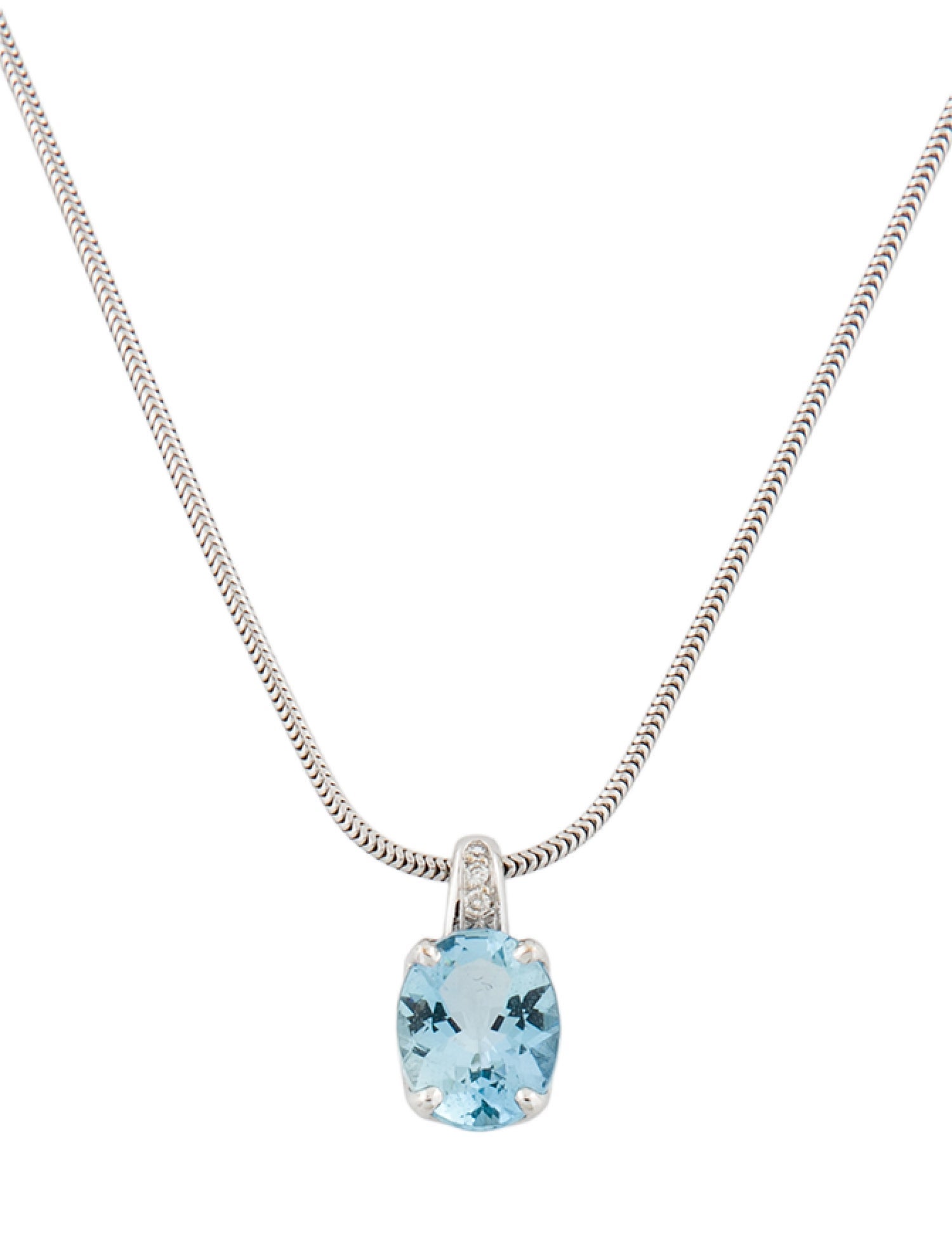 H.Stern 18K Aquamarine & Diamond Pendant Necklace