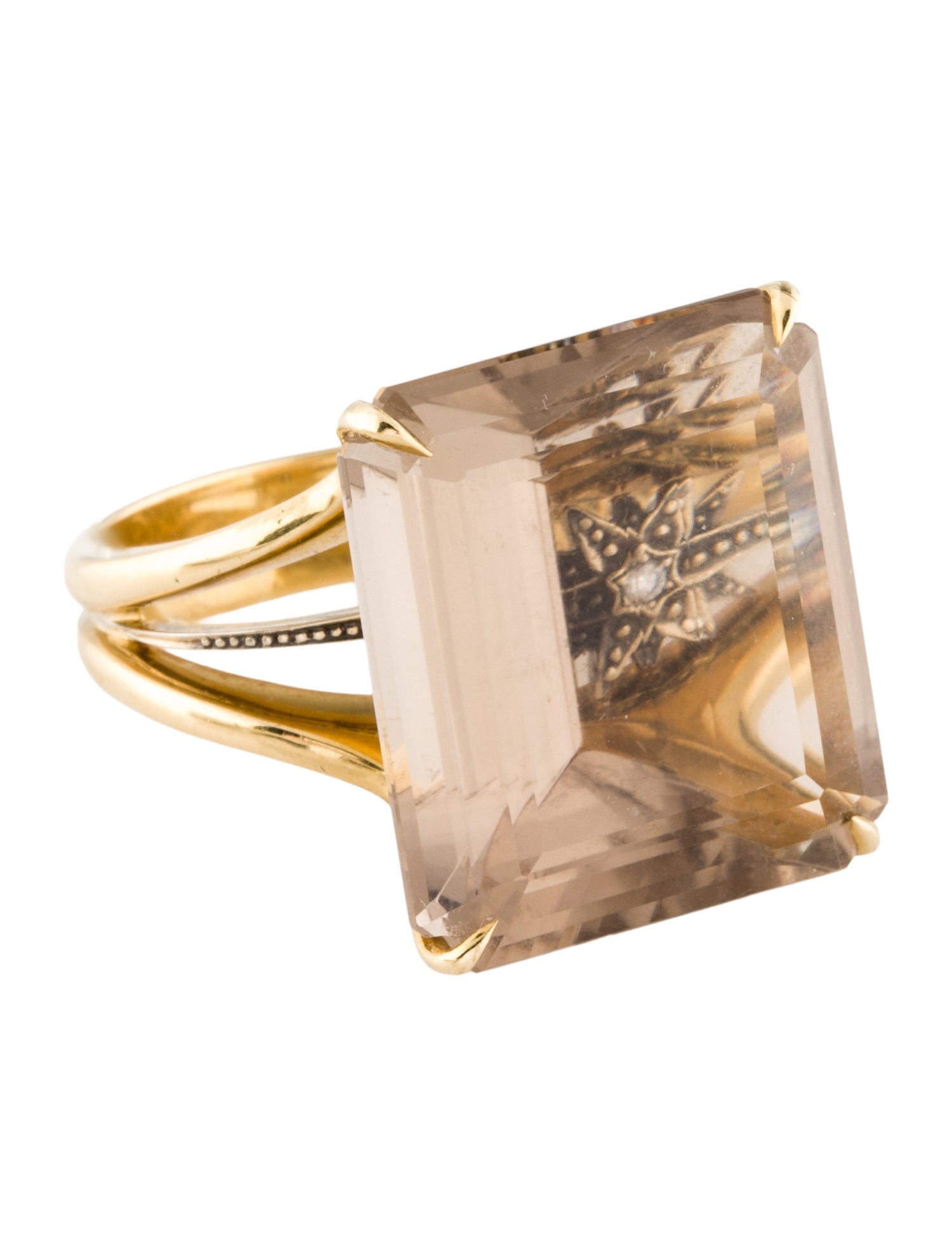 H.Stern 18K Smoky Quartz & Diamond Cocktail Ring