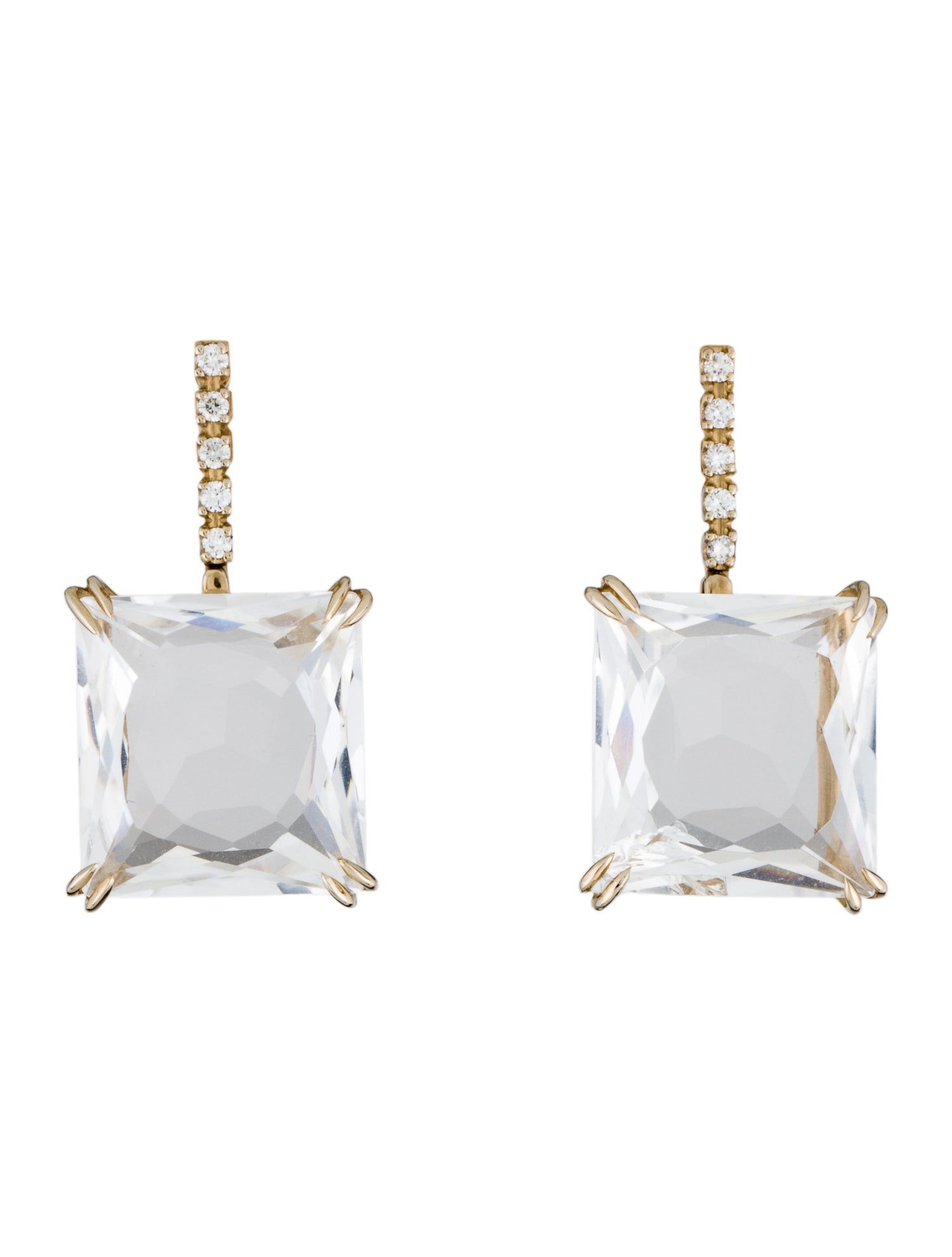 H.Stern 18K Quartz & Diamond Cobblestones Drop Earrings