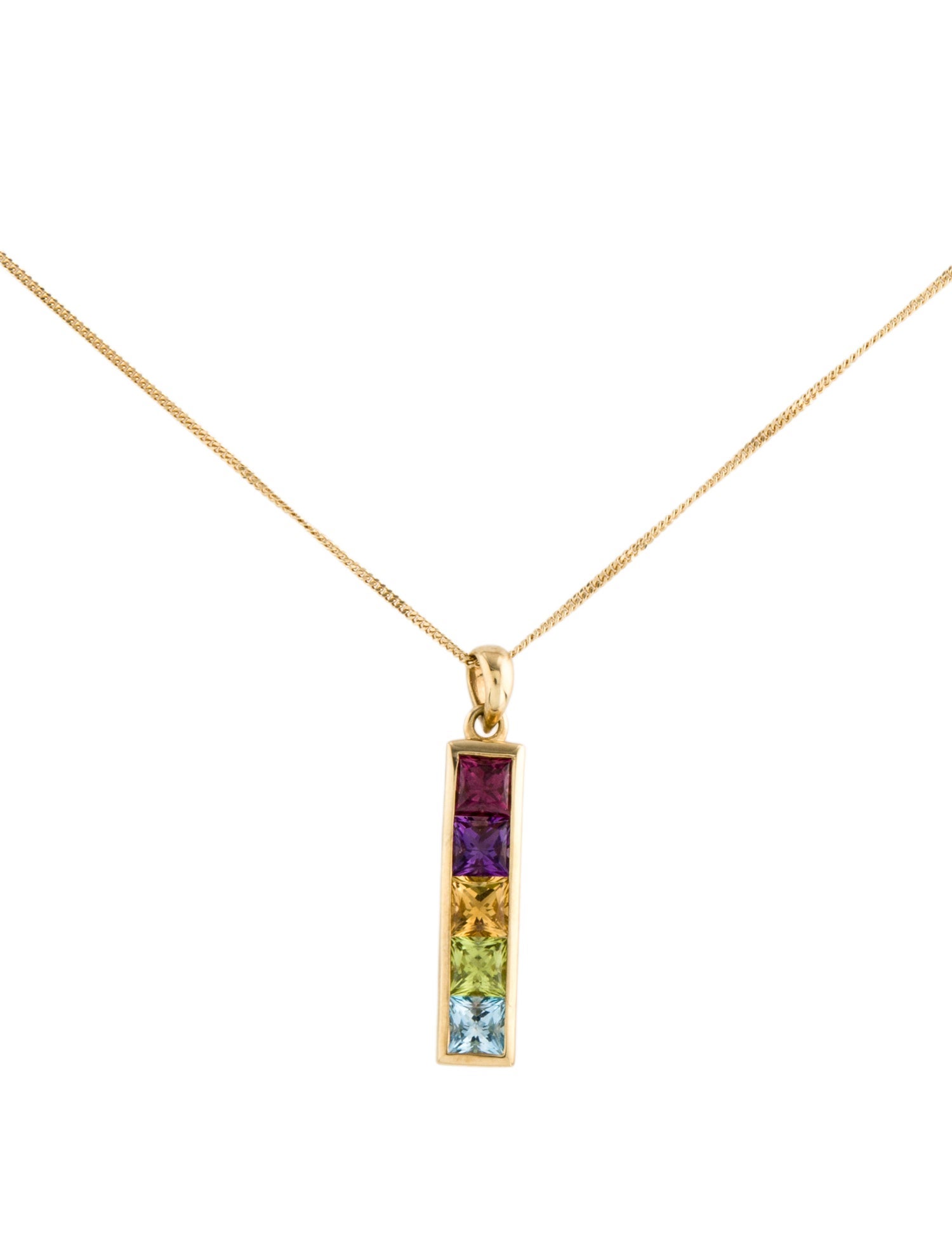 H.Stern 18K Multistone & Diamond Pendant Necklace