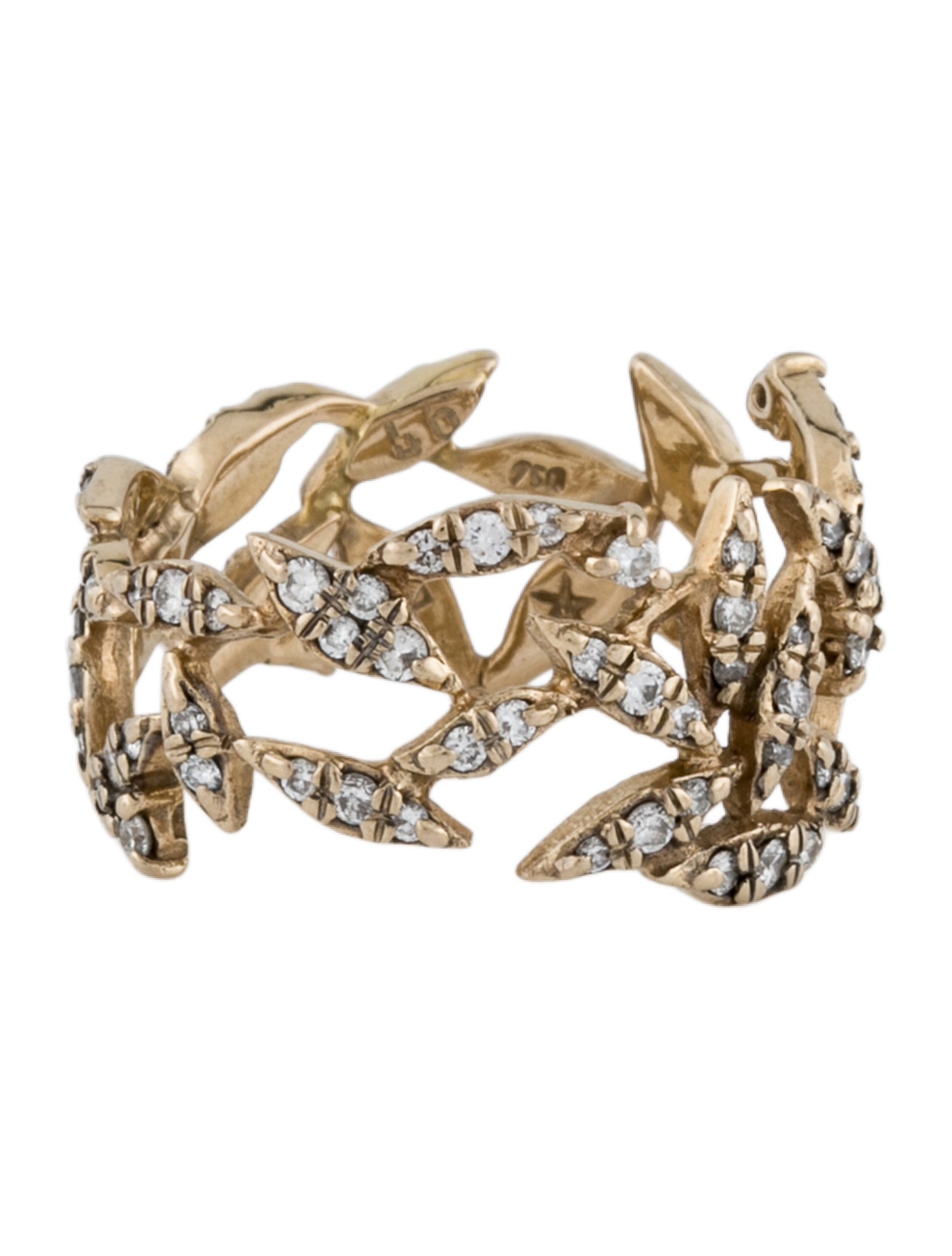 H.Stern 18K Diamond Leaf Band