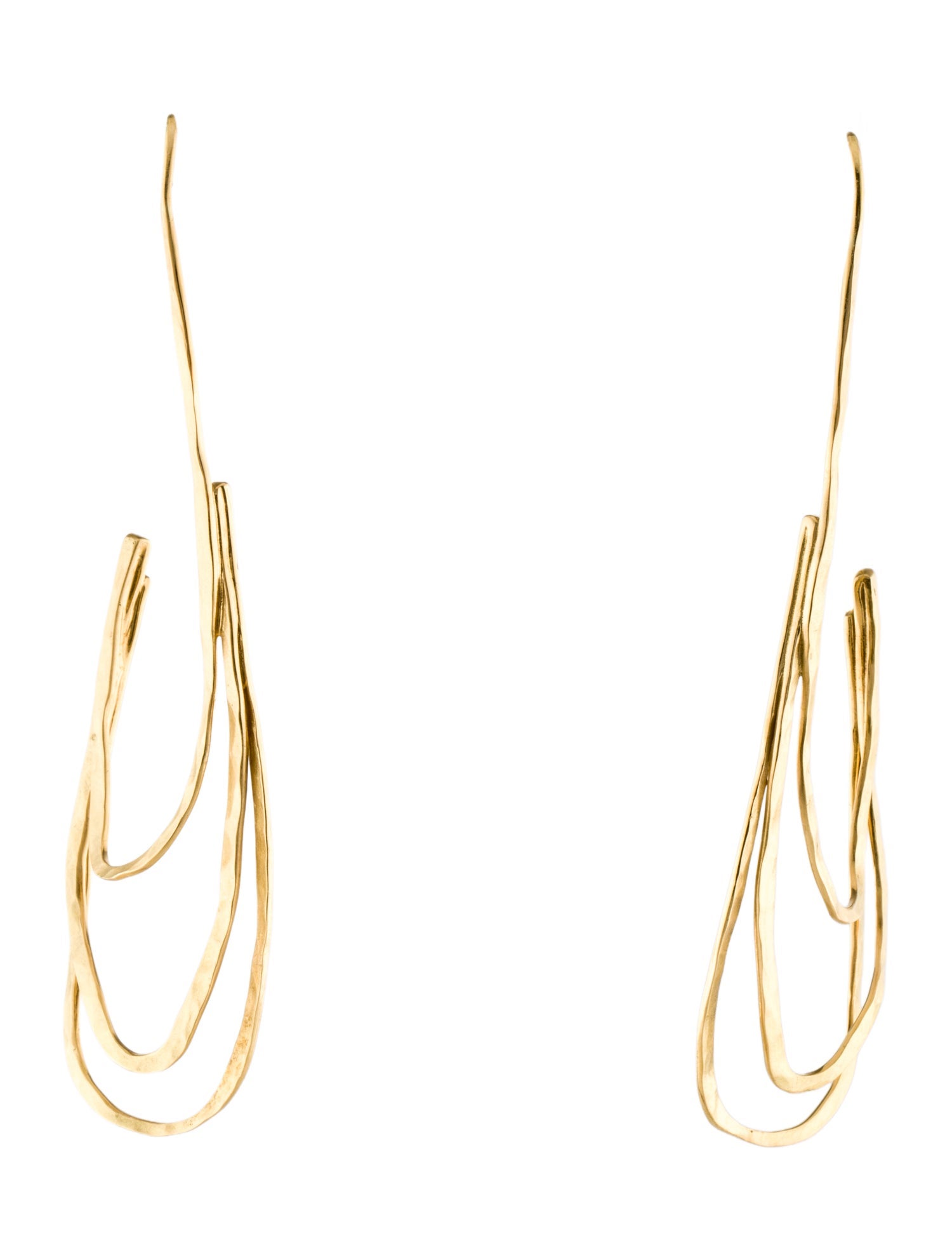 H.Stern 18K Hammered Spiral Drop Earrings