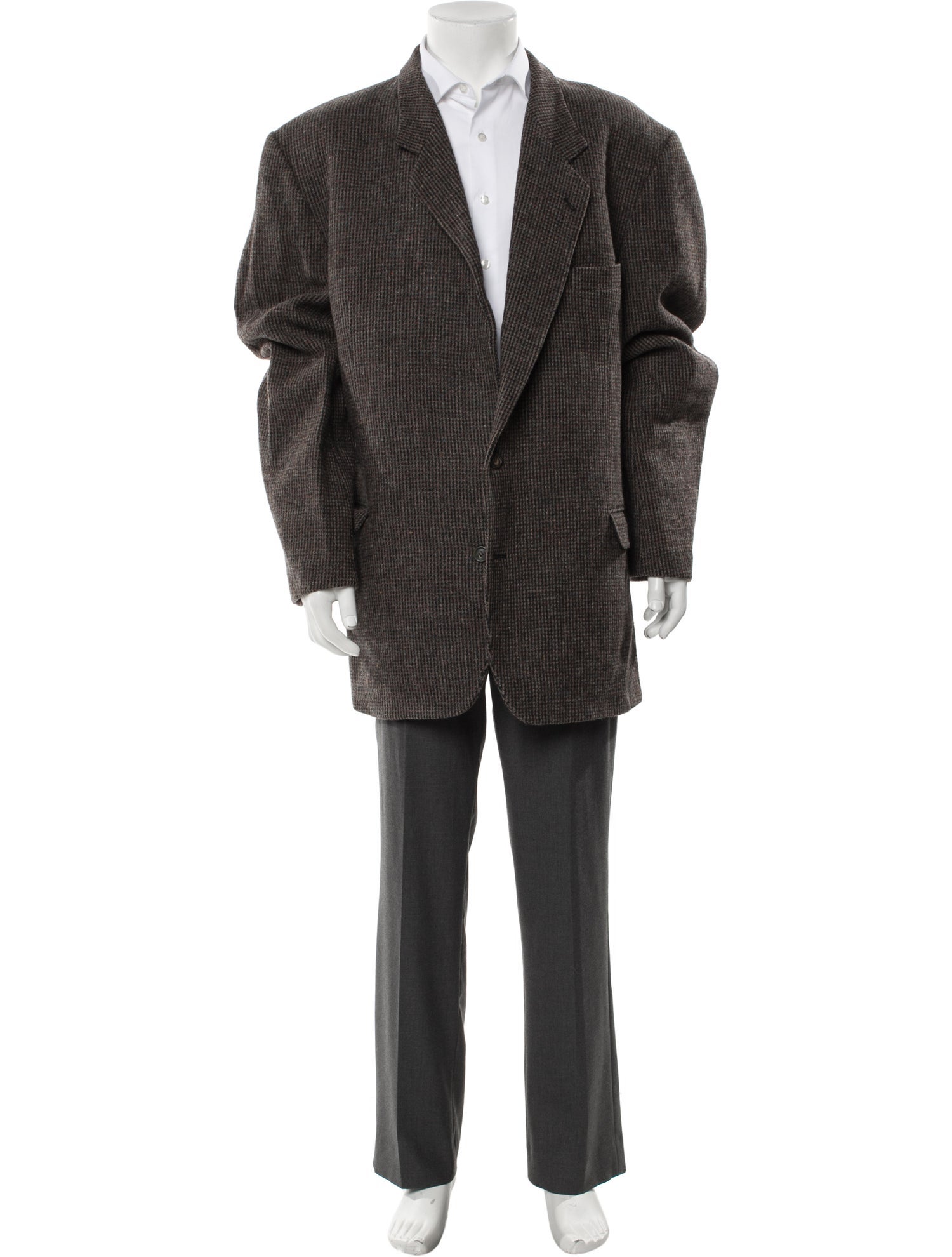 Harris Tweed Wool Plaid Print Blazer