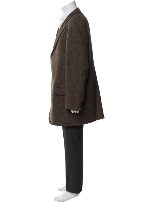 Harris Tweed Wool Striped Overcoat
