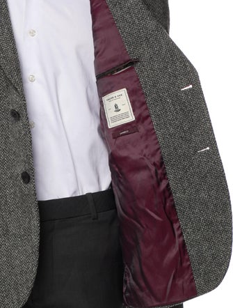 Harris Tweed Wool Tweed Pattern Peacoat