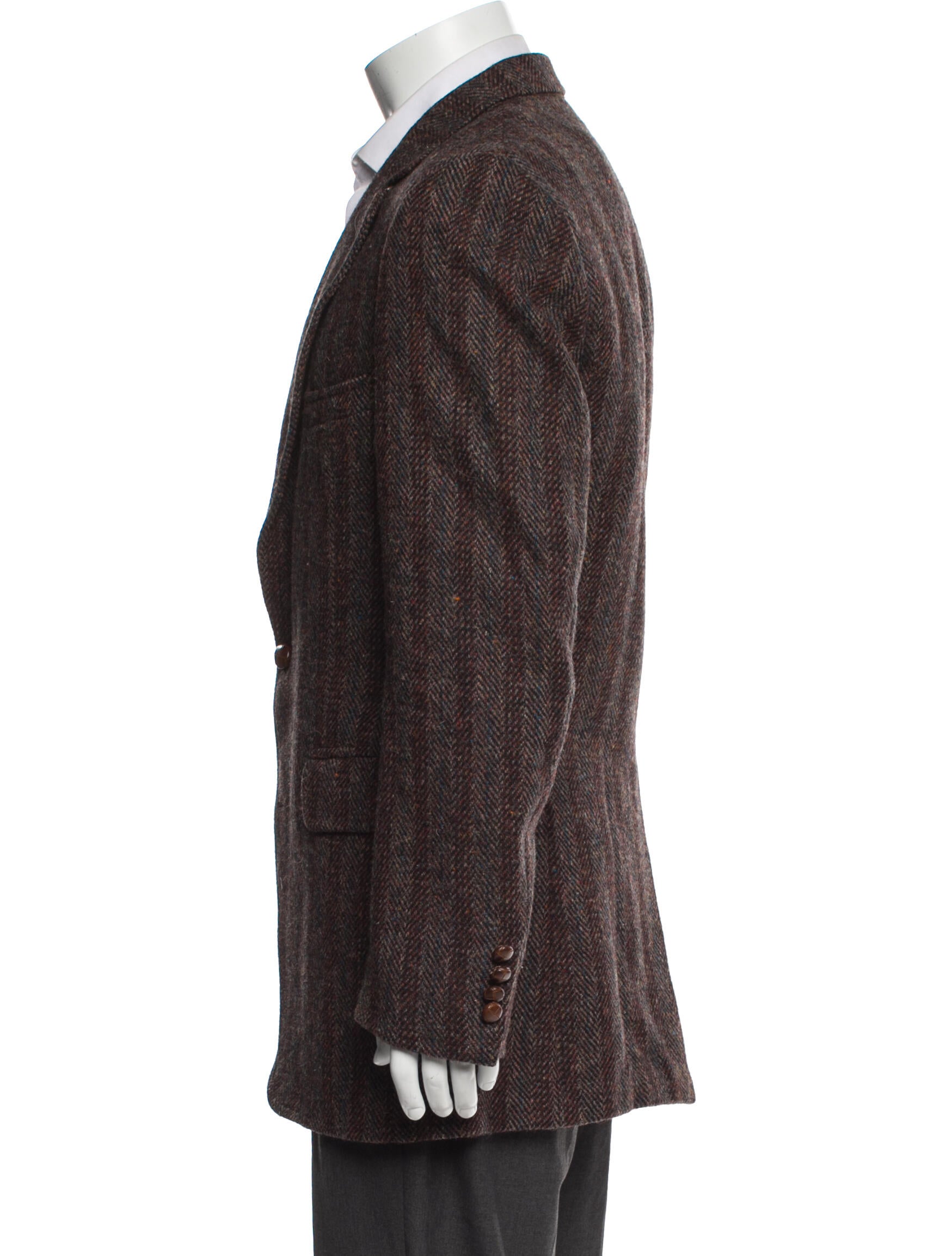 Harris Tweed Wool Tweed Pattern Coat