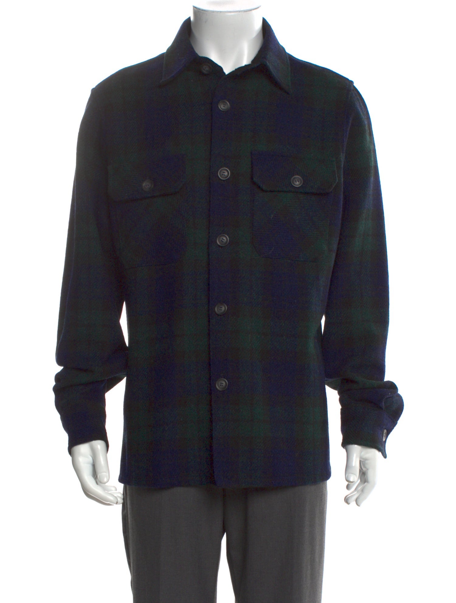 Harris Tweed Wool Plaid Print Shirt