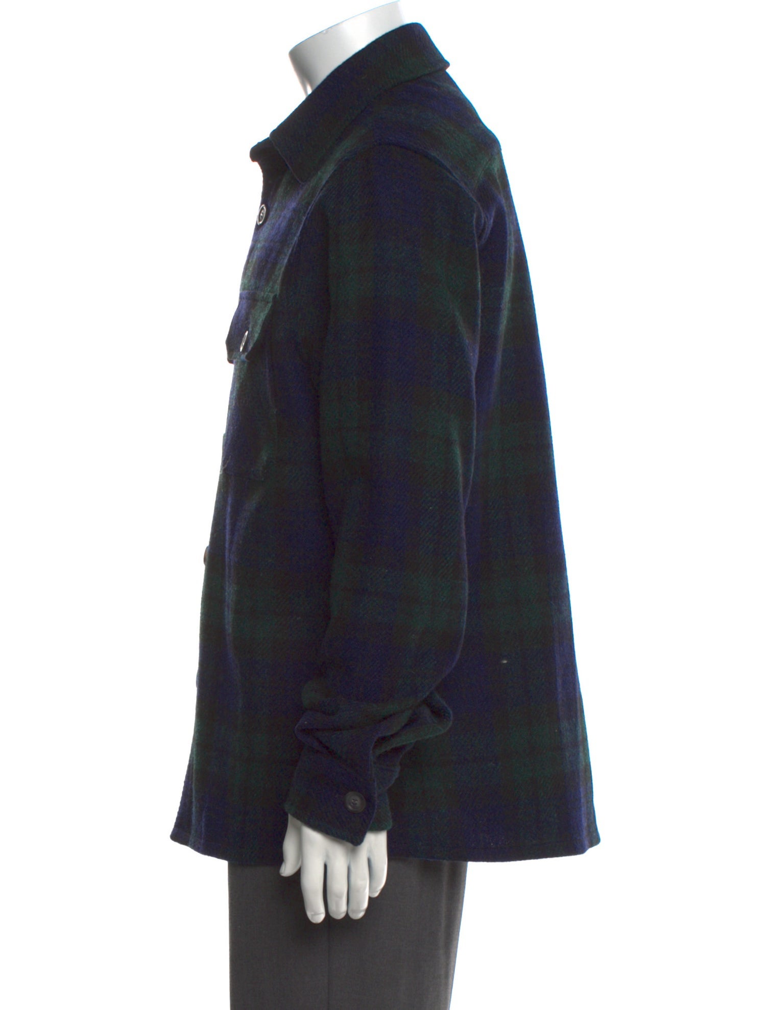 Harris Tweed Wool Plaid Print Shirt