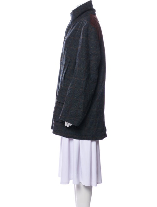 Harris Tweed Wool Plaid Print Coat