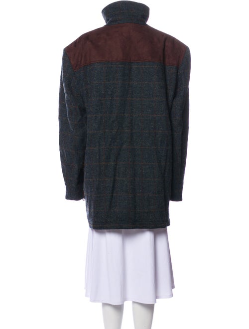 Harris Tweed Wool Plaid Print Coat