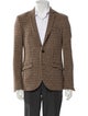 Harris Tweed Wool Houndstooth Print Blazer