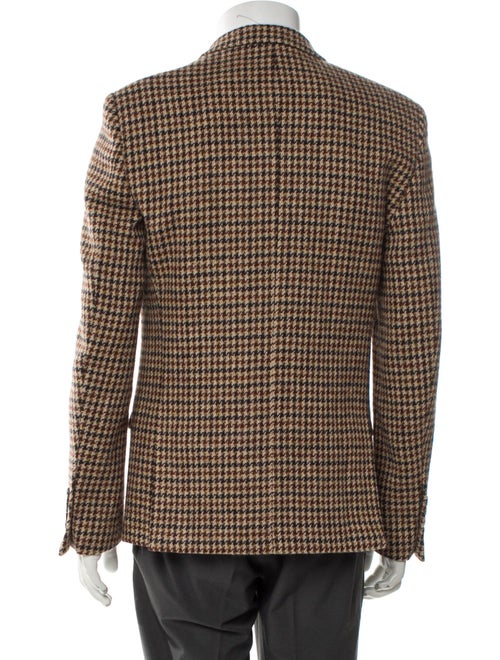 Harris Tweed Wool Houndstooth Print Blazer