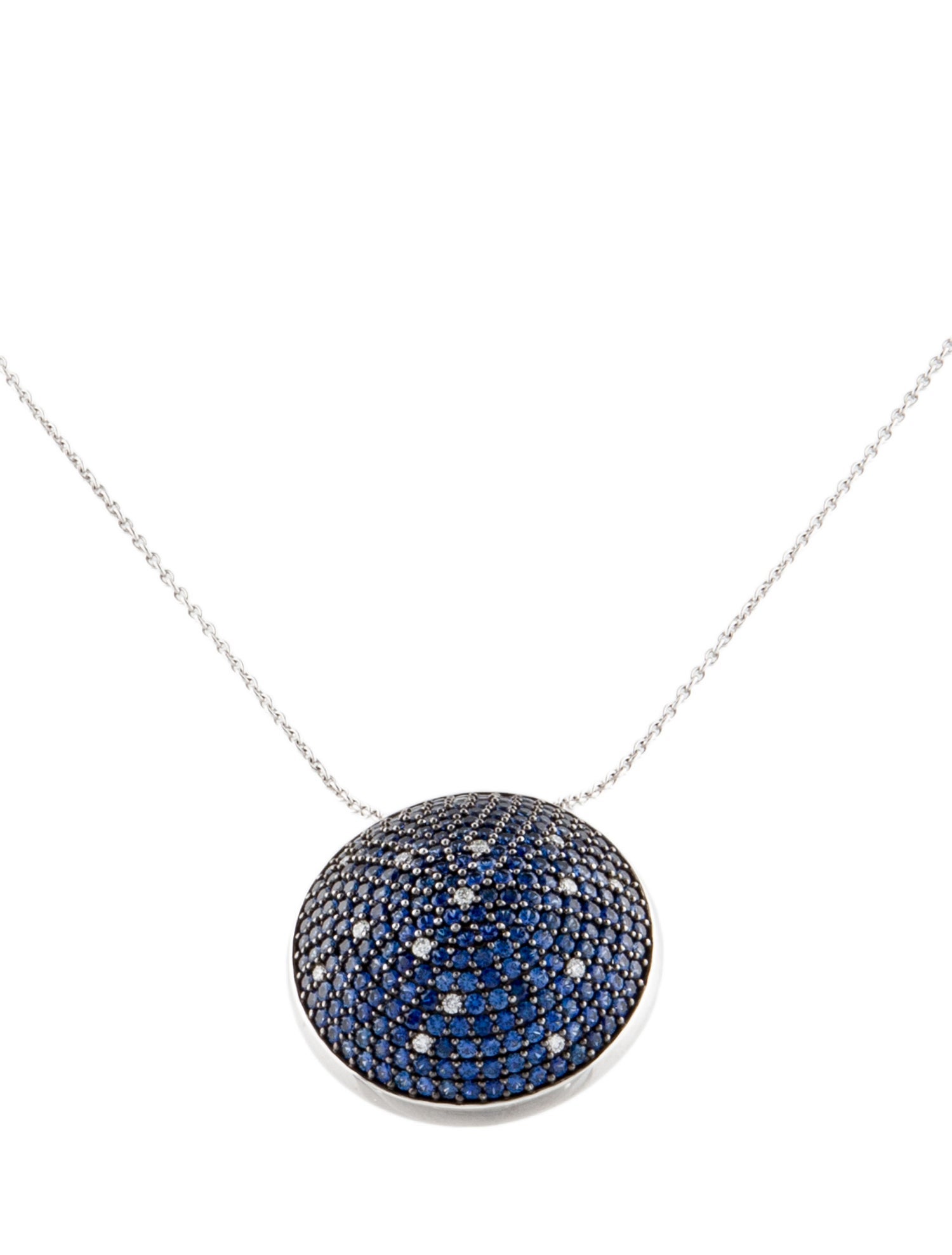 Hueb 18K 1.84ctw Sapphire & Diamond Chameleon Pendant Necklace