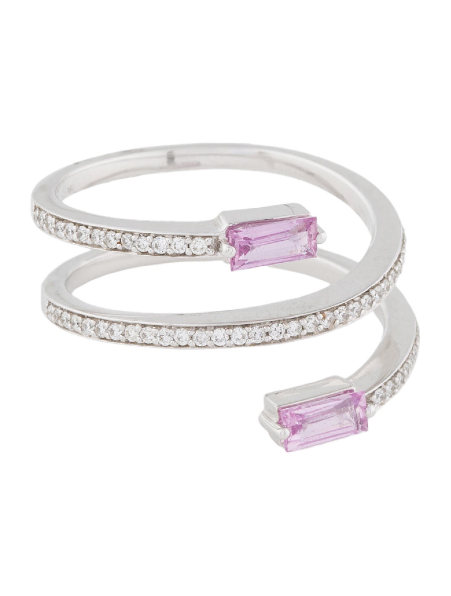 Hueb 18K Sapphire & Diamond Coil Band