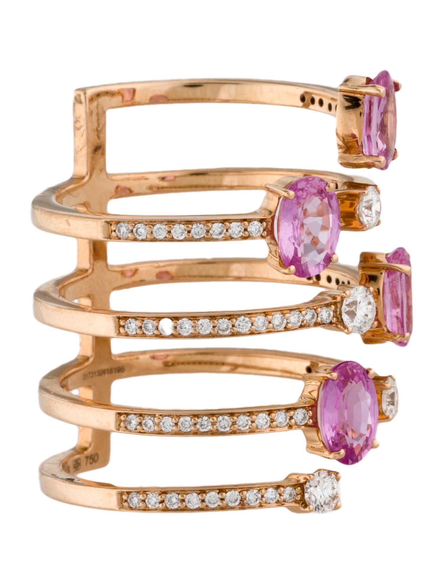 Hueb 18K 1.72ct Sapphire & Diamond Spectrum Band